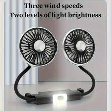 Dual-Head Car Seat Fan With Flexible Hose - USB-Powered, 360° Rotating Adjustable Speed, Strong Airflow, Portable Cooling Fan For Cars, SUVs, And RVs, Portable Fan|360° Rotating Fan Adjustable Speed Fan - màu đen - Xem 9
