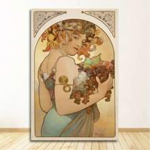1/3PCS Optional Frame Posters Wall Arts Vintage Classic Artwork Nouveau Art Poster Pictures For Home Room Decor ,Wall Art With Frame