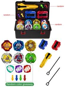 全新 BX 系列豪华礼品套装，包含：6 个 BX 系列战斗陀螺仪、1 个手柄、2 个发射器、随机各种配件以及用于存放和携带的工具箱，适合多人比赛，精致的节日、生日、万圣节、圣诞节礼物，性别中性 - 彩色 - 查看 16