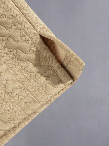 Men's Drawstring Waist Pocket Leisure Jacquard Shorts - Khaki - View 5