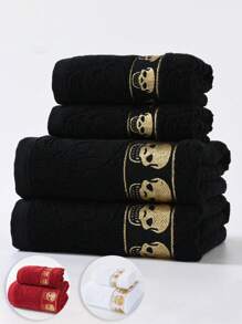 Toalla suave y absorbente de secado rápido con diseño de calavera en estilo gótico, toalla de baño para parejas, toalla de piscina, regalo de hotel, toalla para el cabello y el rostro para uso doméstico premium de adultos, 1 pieza o 70*140cm toalla de baño para salón de belleza, hogar y baño, de vuelta a la escuela