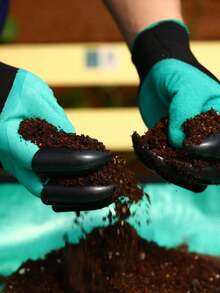 带爪式挖土机的园艺工作手套（用于种植）、防护防滑园艺手套、户外草坪庭院手套、植物固定夹、番茄棚架夹、黄瓜藤蔓夹