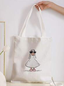 随机图案双面印花单肩手提包，休闲旅行沙滩包，大容量可重复使用单肩购物袋，女士休闲单肩包，手提包，大容量帆布沙滩包，手提包，购物袋，印花女士杂货单肩包