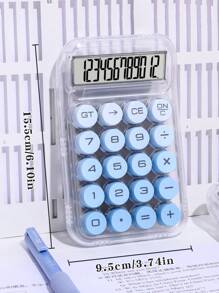 1 szt. Kalkulator mechaniczny do obliczania gradientu dopaminy, 12-cyfrowy duży wyświetlacz odpowiedni do finansów, księgowości, studentów, użytku biurowego, modny estetyczny design dla dziewcząt, wysokiej jakości kolor, wysoka wydajność kosztowa (losowa wysyłka nowej lub starej wersji), artykuły szkolne, powrót do szkoły