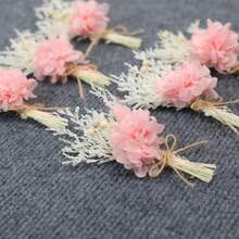 6 Stücke Set mit Mini-Trockenblumenstrauß, geeignet für böhmische Blumenhochzeiten, Tischdekoration, kleine getrocknete Rohrkolben, Bastelbedarf, Geschenkbox für Geburtstagstorten und Brautjungfern, Vasendekoration