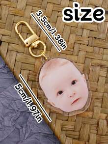 1/2Pcs Custom Portrait Acrylic Keychain, Personalized Photo Keychain Gift For Boyfriend/Girlfriend, Husband/Wife, Father/Mother, Valentine's Day, Birthday, Anniversary, Father's Day, Mother's Day Photo Gift, Special Gift For Her/Him - Style a - View 2
