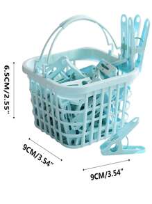 60Pcs Mini-Sized Garment Clips With Storage Baskets Made Of Waterproof Material, With Strong Snap Fasteners, Extremely Durable, Suitable For Drying All Kinds Of Clothes, Displaying Photos, Attaching Star Stickers, Etc.