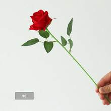 20 件人造玫瑰，深红色玫瑰人造花假玫瑰用于装饰 DIY 婚礼花束中心装饰、新娘送礼会派对情人节装饰、婴儿送礼会装饰、家居装饰户外室内装饰 - 紅色 - 查看 5