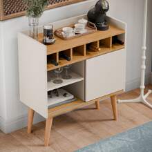 Sideboard Buffet Wine Cellar Florence 1 Door Retro Feet - 米色 - 查看 5