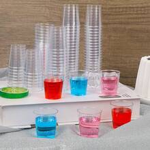 100-Pack 1oz Plastic Shot Glasses – Clear Disposable Mini Cups For Jello Shots, Tasting Samples, Sauces & Pudding - 500 - View 3