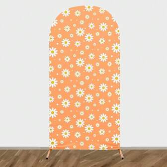 1pc Printed Cartoon Arch Background Elastic Half-Circle Arch Cloth Cover, Double-Sided Use (Metal Frame Not Included), Suitable For Holiday Party, Wedding Venue Decoration, Shower Decor, Home Interior/Exterior Backdrop, Applicable For All Seasons