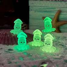 Glow In The Dark Octopus Resin Decoration, Creative Cartoon Micro-Landscape Beach Ocean Fish Tank Decor, Fluorescent Marine Animal Model, Assorted Color, Wholesale Gifts Birthday Graduation