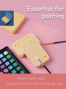 2块装美术绘画海绵 水彩和痛风吸水海绵 带收纳盒 保湿吸水绘画海绵 美术绘画用品 美术生必备 开学季,返校,学校用品 - 彩色 - 查看 3