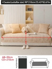 1件装现代简约防滑沙发套，可水洗，防尘，厚绒面料，适用于L型沙发和1/2/3/4座沙发，米色，舒适，宠物友好，房间装饰礼品 - 咖啡棕 - 查看 19