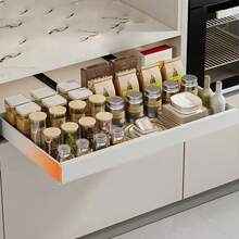 1 pieza Organizador extensible con cajón extraíble, organizador ajustable de gabinete debajo del fregadero, organizador de cajón de metal multiusos para especias de cocina, ollas y almacenamiento de platos, se ajusta perfectamente a tu gabinete de cocina - Multicolor - Ver 5