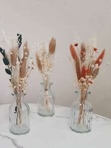 1/2/6 件迷你兔尾干花花束，适用于伴娘求婚和花童礼盒，适合波西米亚婚礼餐桌中心装饰、小型干蒲苇花瓶装饰和小型干花生日蛋糕装饰