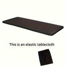 BRISCOES HOMEWARE Stretchable Polyester Tablecloth - Washable, Wrinkle-Resistant Rectangular Cover For Dining & Kitchen Parties