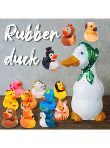 2/4/10 pièces L'assortiment le plus grand de canards en caoutchouc, jouets, cadeaux d'anniversaire et incitations pour le bain, activités estivales pour la plage et la piscine (aléatoire)