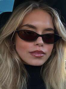 新款女士豹纹棕色太阳镜时尚品牌小框太阳眼镜女士复古椭圆形眼镜遮阳外出装户外沙滩海边度假礼物送给家人和朋友 - 彩色 - 查看 4