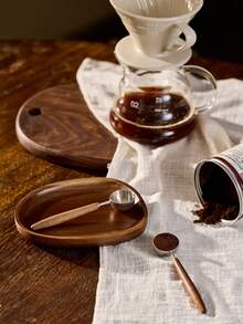 Cirelle Cuillère à café - manche en noyer vintage, cuillère à café en acier inoxydable, cuillère à thé et à assaisonnement en acier inoxydable - Tabac - Voir 5