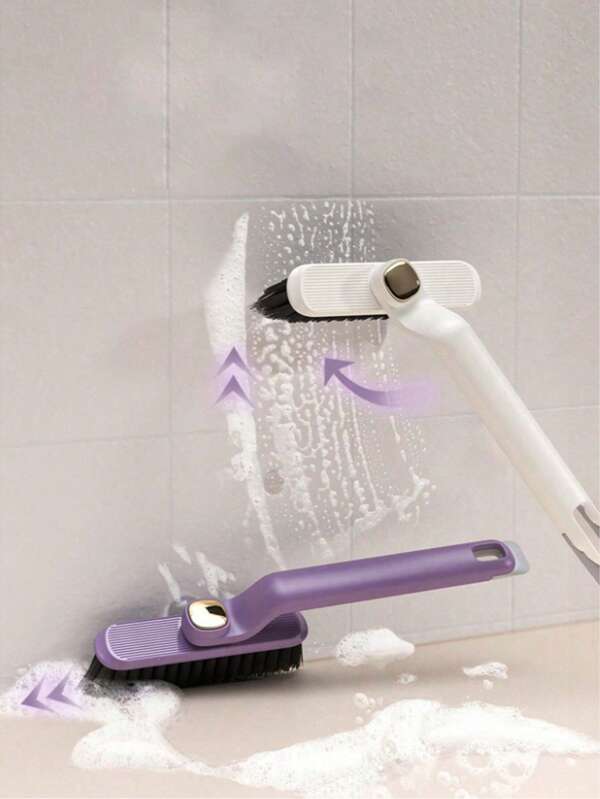 1PC Multifunctional Rotating Cleaning Brush, Bathroom Tile Corner Cleaning Brush, Home And Bathroom Decoration, Rotating Gap Brush, Hard Bristle Bathroom Tile No Dead Corner 2-In-1 Cleaning Brush, Floor Gap Brush, Wall Brush, Multifunctional Cleaning