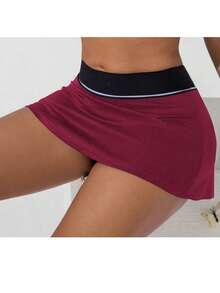 Contrast Hemmed Accessible Sports Culottes