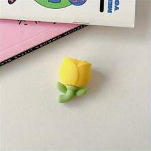 1 件可爱郁金香花设计电缆保护器 - 保护和装饰手机数据线完好无损
