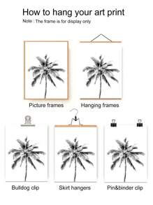1pc Room Decor Minimalist Palm Tree Canvas Print, Frameless Wall Art, Modern Decorative Painting For Home, Office, Cafe, Living Room, Bedroom, Ideal Festival Gift