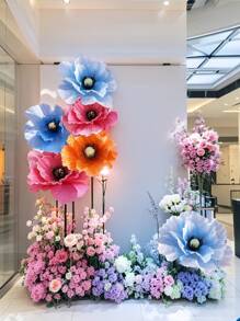 1 Peça Flores de Papoula Artificiais para Decoração, Papoulas Falsas Realistas DIY, Decoração de Casamento, Casa e Festa, Hastes Florais Leves