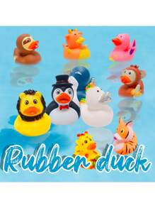 2/4/10 pièces L'assortiment le plus grand de canards en caoutchouc, jouets, cadeaux d'anniversaire et incitations pour le bain, activités estivales pour la plage et la piscine (aléatoire)