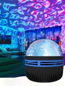 1 件 LED 波浪灯投影仪，可调光室内环境照明，USB 供电，带遥控器，可调光颜色，适用于卧室和家居装饰，可用作生日和节日礼物 - 水波紋 - 查看 8