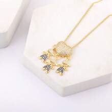 1 pezzo Collana con ciondolo in rame placcato oro 18 carati con zirconi colorati, gioiello di lusso come regalo per le donne, per San Valentino