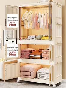 5/4/3/2/1 Layer Foldable Wardrobe Closet Organizer, Apartment Dorm Hanging Clothes Rack Storage Cabinet For Rental House Home Use - Color Mixing - View 5