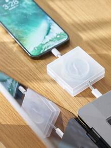 1 件简约电缆整理盒，充电线管理收纳盒，便携式旋转支架，适用于手机夏季假期旅行、户外活动旅行必需品 - 彩色 - 查看 4