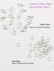DIY 珠宝制作套件：多功能 60/150 件锌合金龙虾扣和跳环，适用于项链、手链等