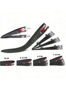 4 أزواج كاختيار للرجال والنساء لشريحات رفع الحذاء بارتفاع من 3 إلى 7.5 سم ، إدراج نعل سميك إسفنجي مبطن بوسادة هواء لزيادة الارتفاع، إكسسوارات الأحذية والأحذية الطويلة