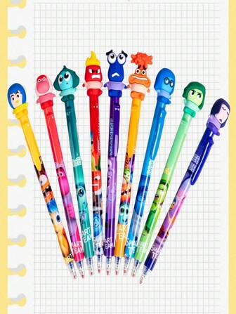 1 stuk 3 stuks 9 stuks/set Disney Brain Agents uitwisbare balpen, cartoonstijl balpen, 0,5 mm blauwe penkern, soepel schrijven, perfecte kantoor- en studiebenodigdheden voor terug naar school