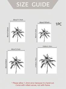 1pc Room Decor Minimalist Palm Tree Canvas Print, Frameless Wall Art, Modern Decorative Painting For Home, Office, Cafe, Living Room, Bedroom, Ideal Festival Gift