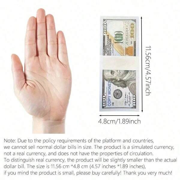 100pcs US Dollar Banknotes Mock Money, Movie Props, Photography Novelty Banknotes, Mock Money For Party, Decoration, Movie/TV, Music Video Use