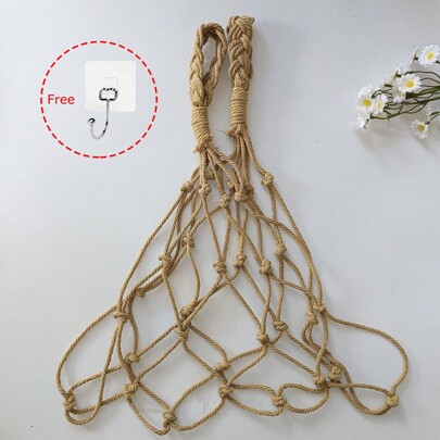 1 pezzo Portaoggetti da parete in stile boho alla moda con portarotolo di carta igienica - Tasca in tessuto versatile per vari tipi di stanza, decorazione da parete rustica boema per l'organizzazione della casa