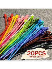 10/15/20/30/50 件 120 毫米硅胶线整理套随机颜色硅胶线收纳盒耳机线绕线器套件，生日/复活节/总统日/男朋友/女朋友的礼物