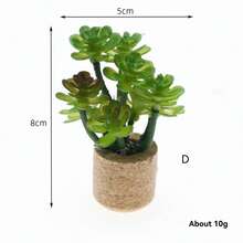 Mini Simulation Succulent Plants With Magnet Potted Car Home Scene Refrigerator Magnet Ornaments Props Ornaments Model - Green - View 9