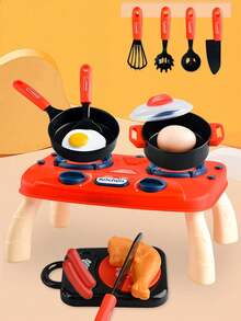 1 Set Kids Kitchen Cooking Playhouse Stove Toy, Girls Role Play Pretend Cooking Set, Parent-Child Interactive Toy, Holiday Gift (No Light & Sound)