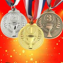 3/1 pieza Número de trofeo, medalla de premio, insignia de premio de metal de aleación de zinc de 1er, 2do y 3er lugar