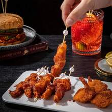 200/100/50/20pcs White Pearl Bamboo Skewers, Vegetable & Fruit Forks, Appetizer Toothpicks, Fruit Picks, Decorative Sticks, Food Picks, Sandwich & Burger Forks, Party Supplies, Suitable For Birthday Party, Wedding Decoration, Graduation Party, Back To School Season - Multicolor - View 4