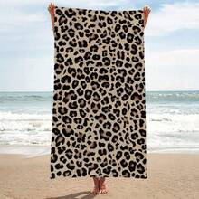 1pc Leopard Pattern Beach Towel, Extra Large & Ultra-Soft Microfiber Quick Dry Beach Towel, Lightweight And Suitable For Travel, Swimming, Camping Beach Essentials - Multicolor - View 2