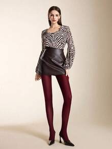 1双橄榄绿女士薄款高弹连裤袜，显瘦透气美腿丝袜，适合日常通勤约会逛街 - 彩色 - 查看 11