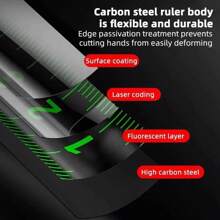 High Precision Self-Locking Steel Measuring Tape - Fluorescent & Wear-Resistant, Metric Measurements 5m/8m/10m