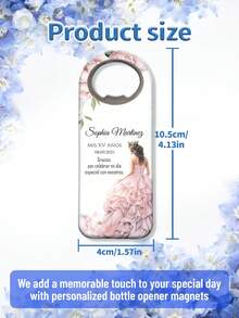 1pc/Bulk Customized 15th Birthday Party Favor, Princess Rose Heart-Shaped Bottle Opener, Sweet 15th Birthday Fridge Magnet, 15th Birthday Party Guest Gift Souvenir, Suitable For 15 Year Old Girls - Multicolor - View 6