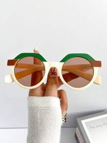 Kính thời trang mới, gọng nhỏ vát tròn không đối xứng, hàng ngày cho phụ nữ, đường phố, tiệc tùng, lễ hội, kính mắt trang trí hip-hop chụp ảnh đường phố ngoài trời đa năng cho kỳ nghỉ bãi biển mùa hè, ngoài trời, du lịch - Nhiều màu - Xem 5